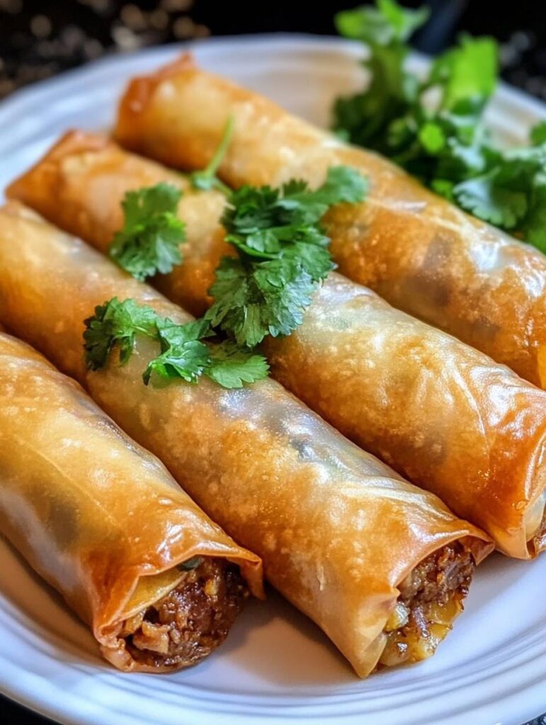 Cheeseburger Egg Rolls in the Air Fryer