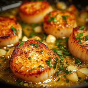 Seared Scallops in Lemon Butter Garlic Sauce
