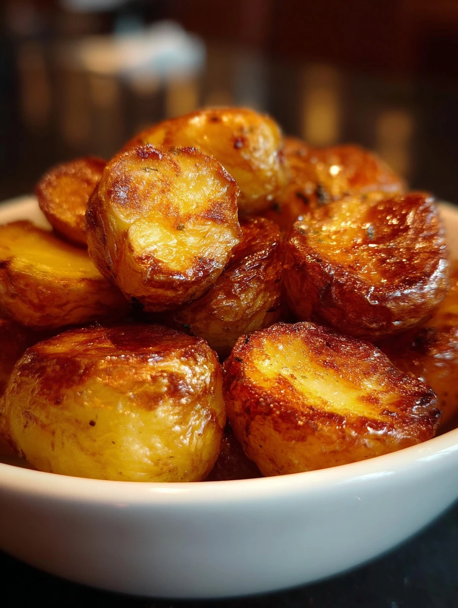 Crispy air fryer roast potatoes served in a bowl, ready to enjoy.