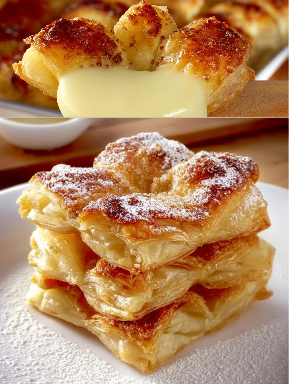 Delicious Apple Puff Pastry dessert with flaky pastry and sweet apple filling