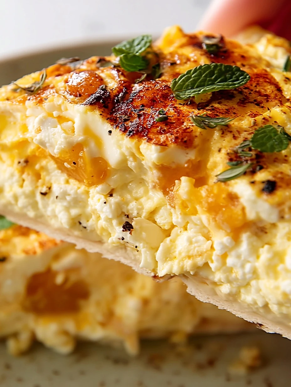 Delicious baked feta eggs served in a dish, perfect for brunch.