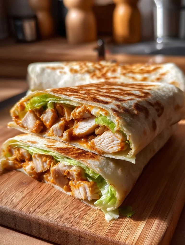 Delicious Buffalo Chicken Crunch Wraps with crispy texture and bold flavors
