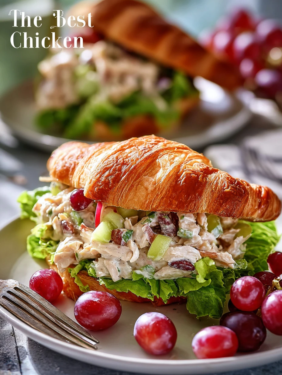 Delicious homemade chicken salad with fresh ingredients and vibrant colors.