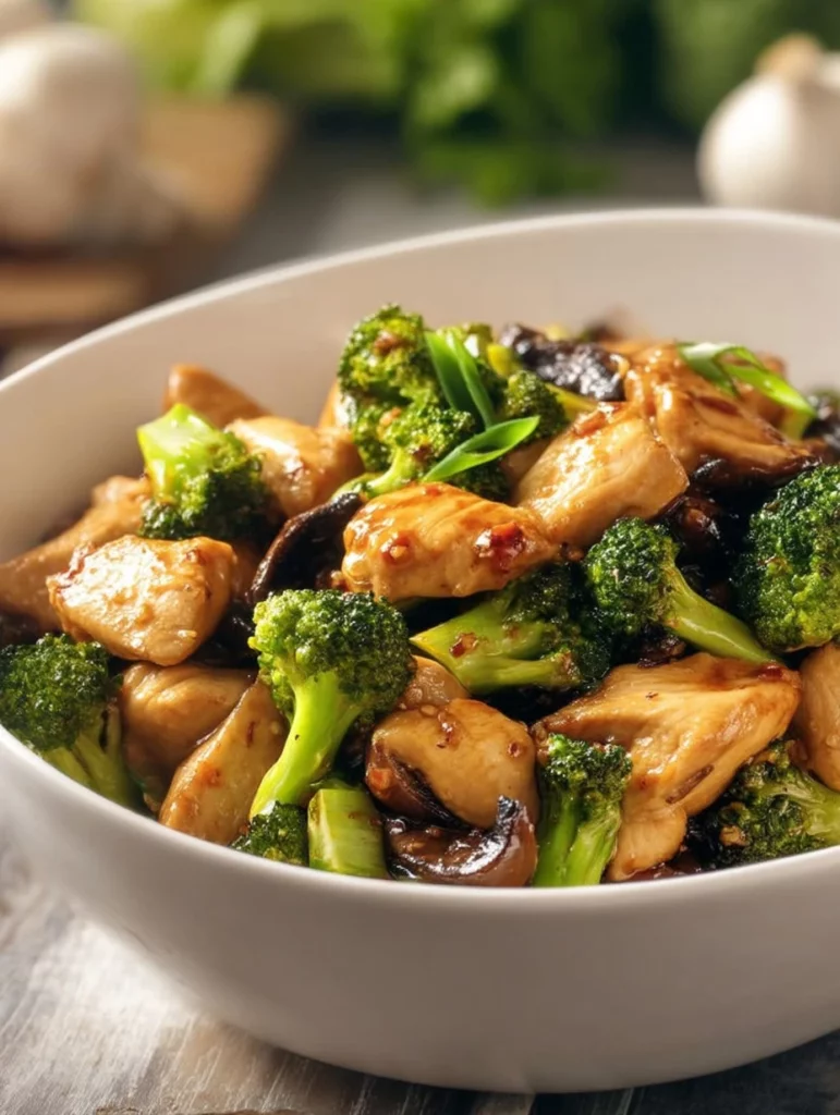 Colorful chicken veggie stir fry with fresh vegetables on a plate