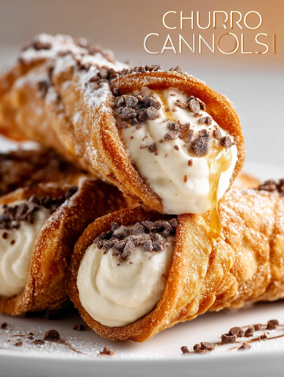 Delicious churro cannolis filled with cream, a unique dessert fusion.