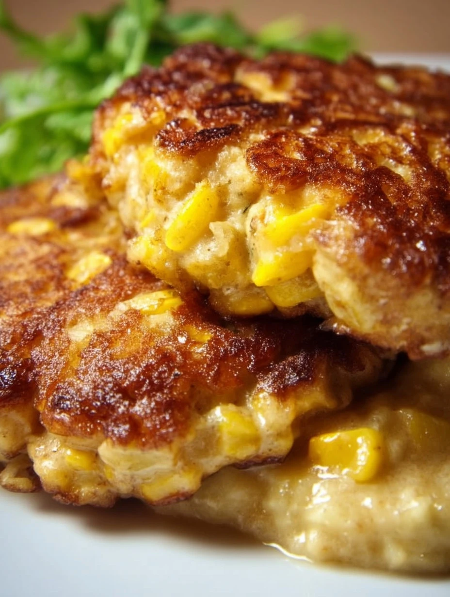 Golden-brown corn fritters served with dipping sauce