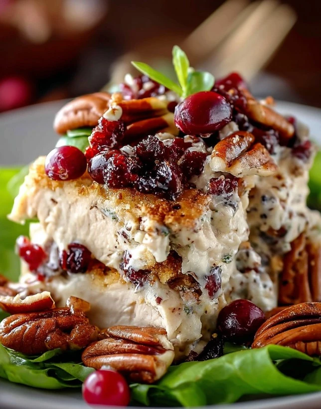 Cranberry Pecan Chicken Salad with fresh ingredients and vibrant colors