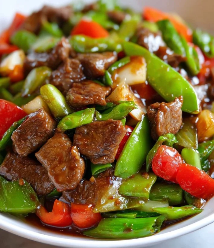 Colorful customizable stir-fry ingredients arranged on a wooden cutting board.