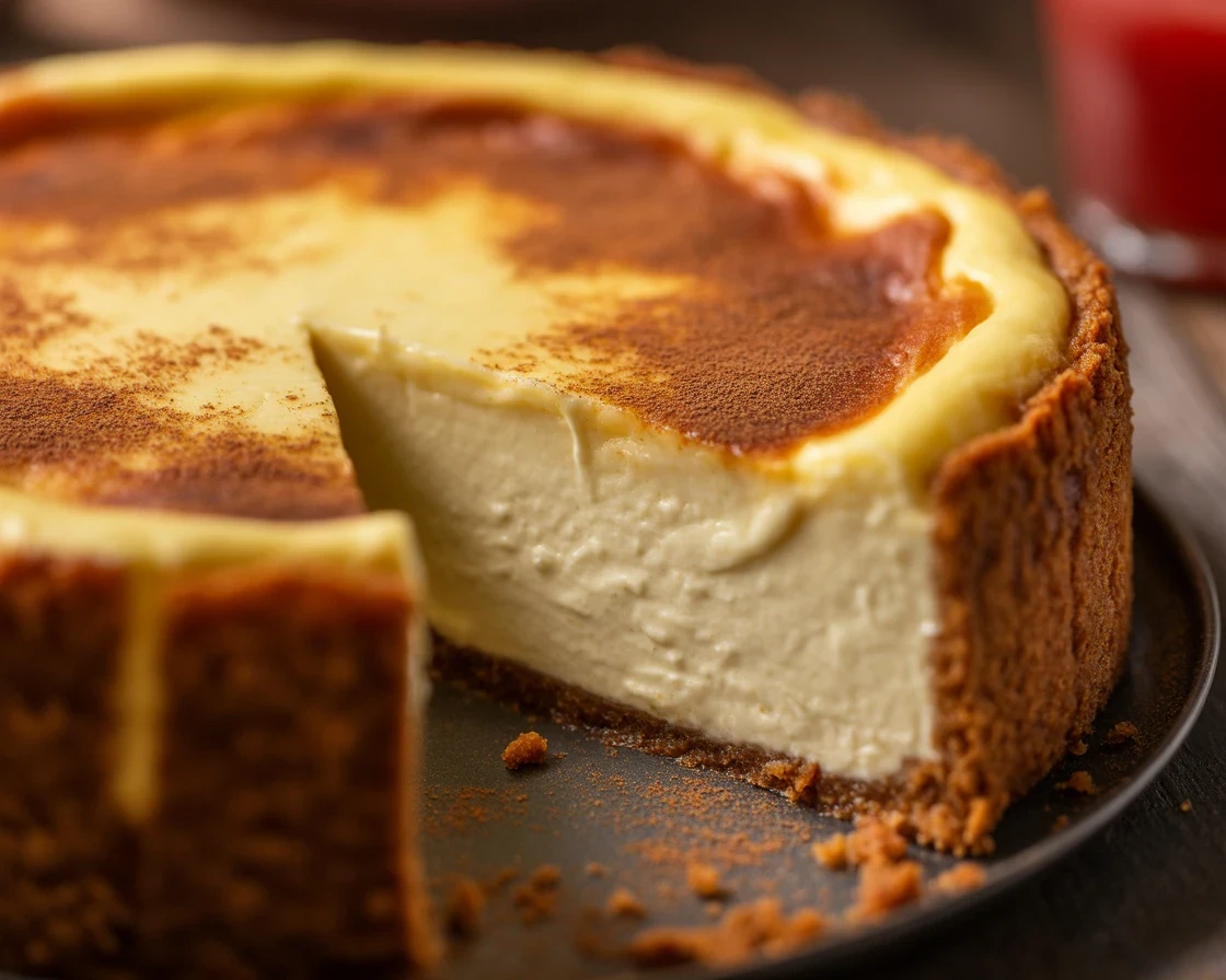 Delicious Cottage Cheesecake made with cottage cheese and Greek yogurt, low-carb dessert.