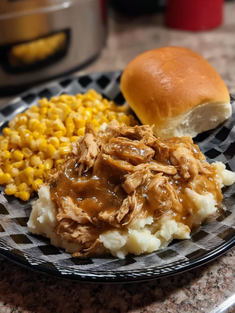 Delicious plate of easy chicken and gravy served with mashed potatoes
