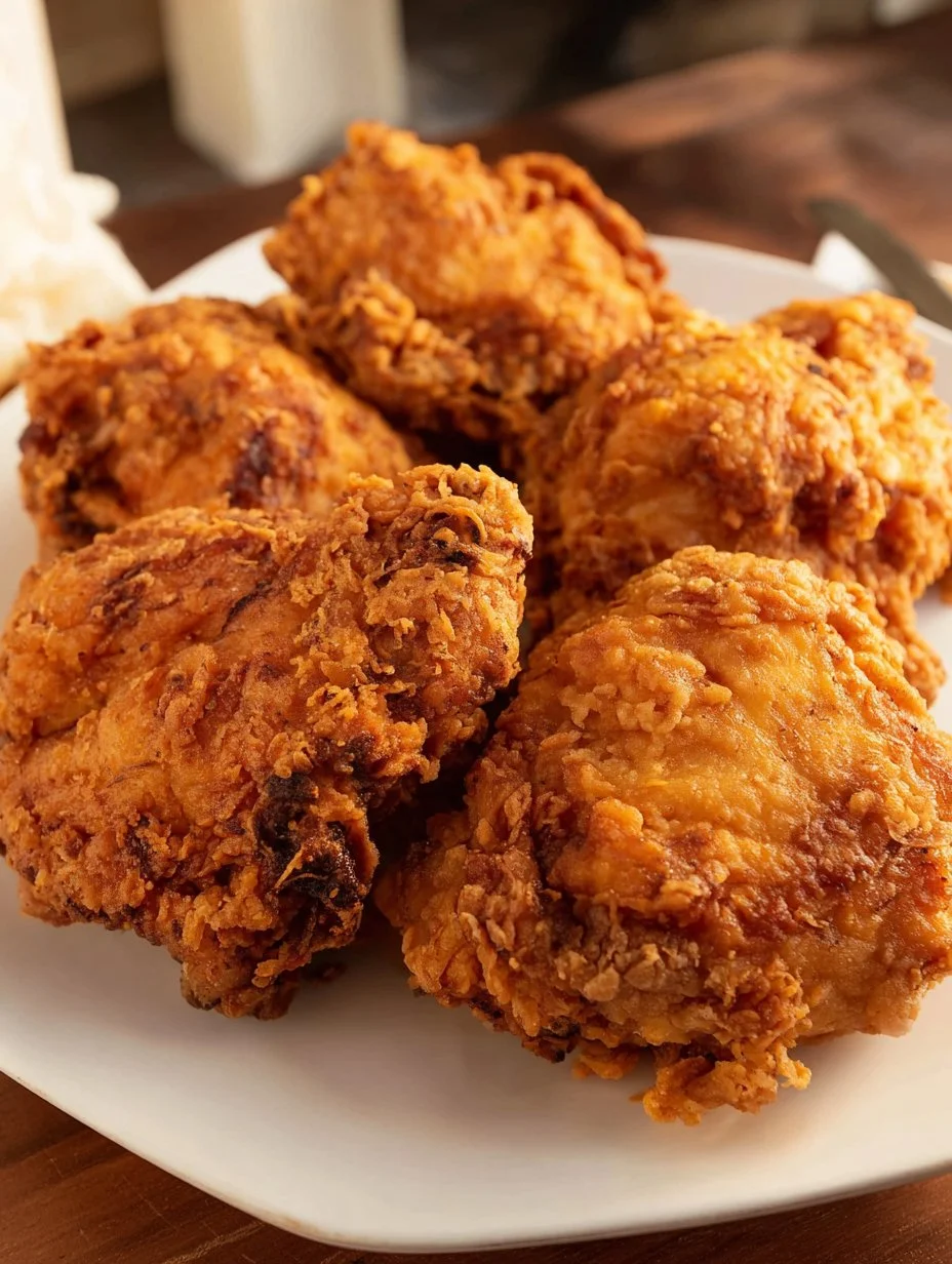 Delicious crispy easy fried chicken served on a plate