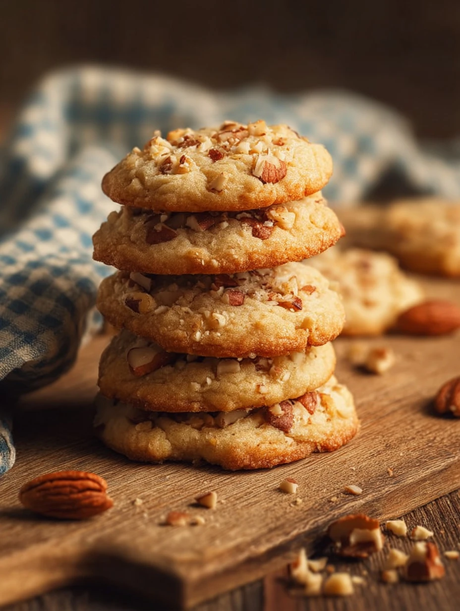 Delicious homemade easy pecan sandies cookies on a plate.