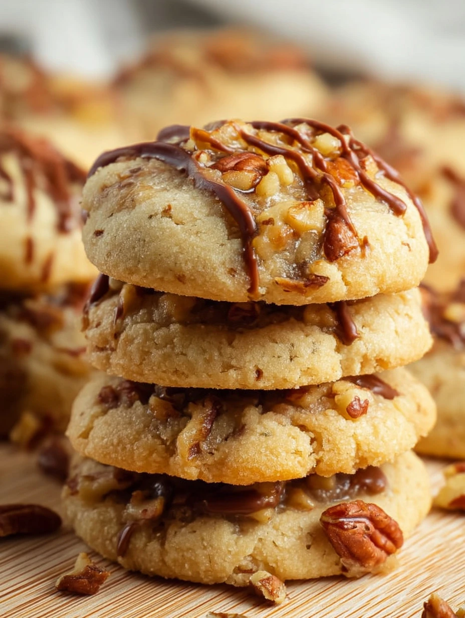 Homemade easy pecan sandies cookies on a baking sheet.