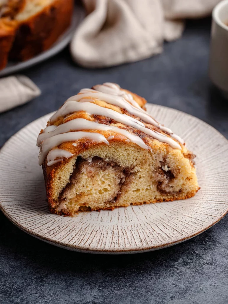 Giant Cinnamon Roll Cake topped with cream cheese icing