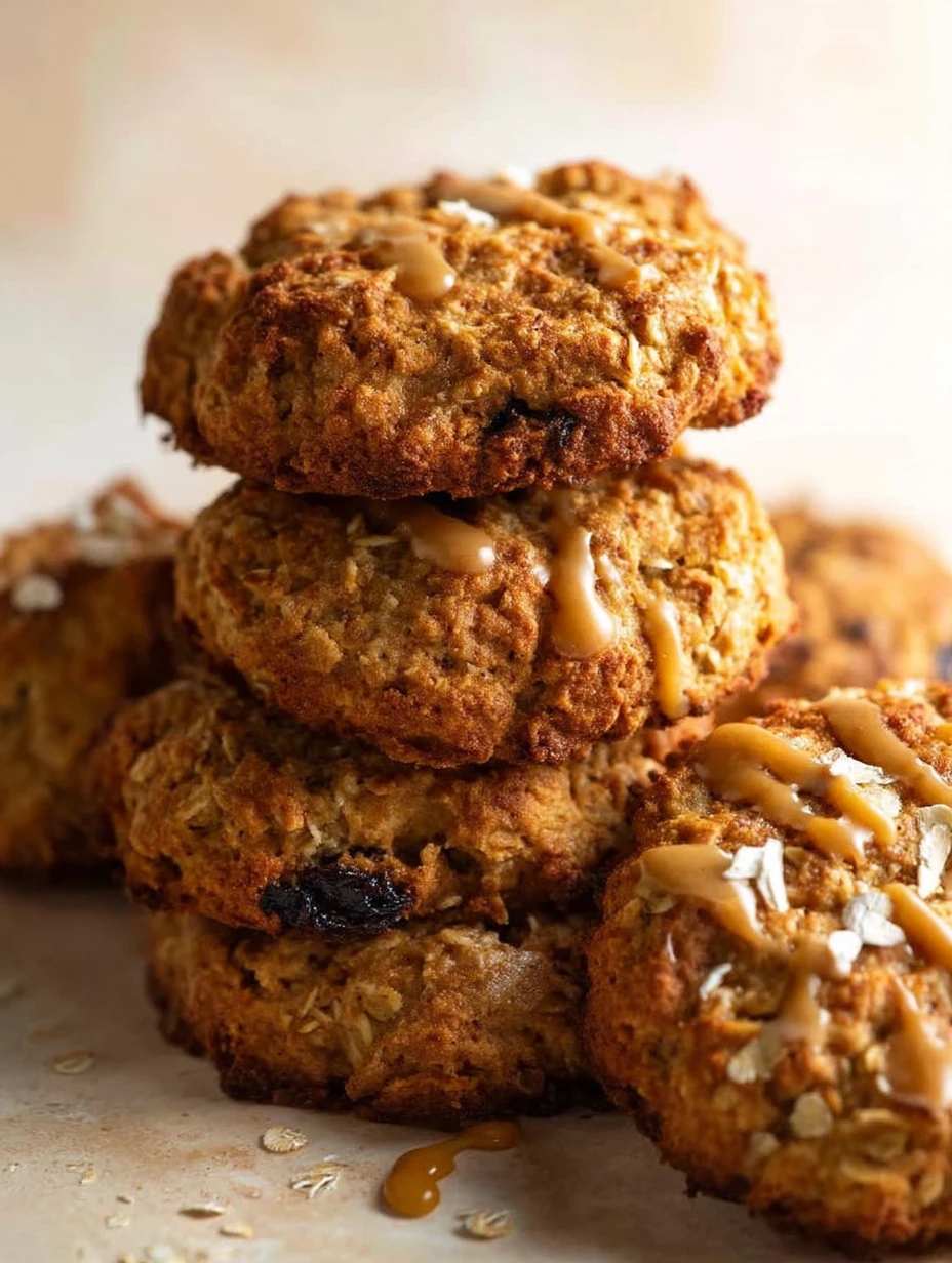 Healthy oatmeal breakfast cookies with oats, nuts, and dried fruits