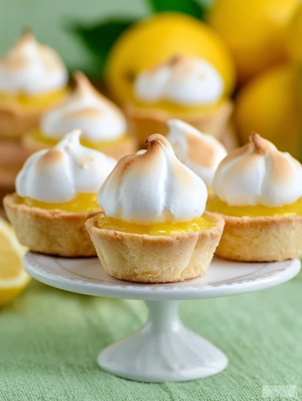 Lemon Meringue Cookie Cups topped with fluffy meringue and lemon zest