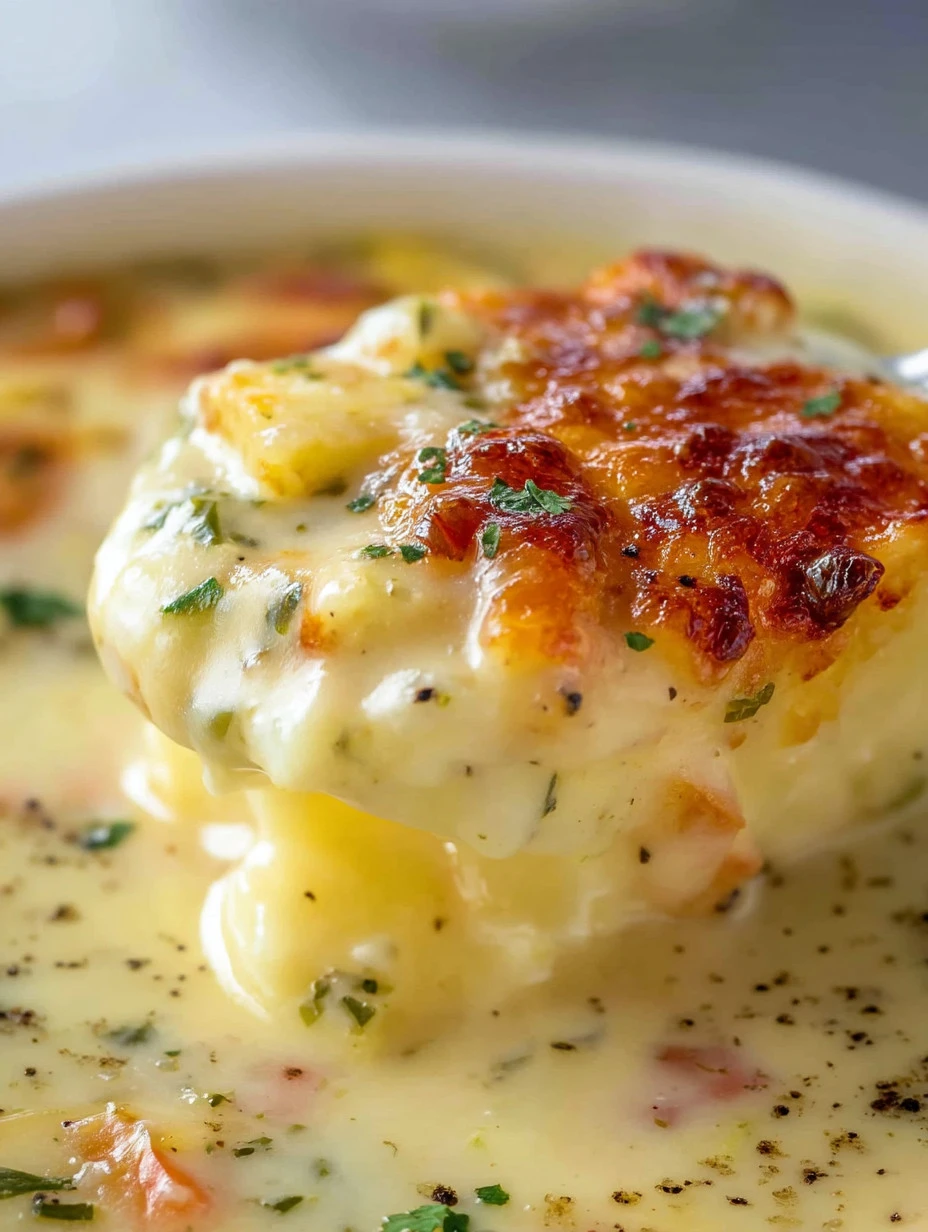 Bowl of creamy vegetable soup with fresh vegetables and herbs