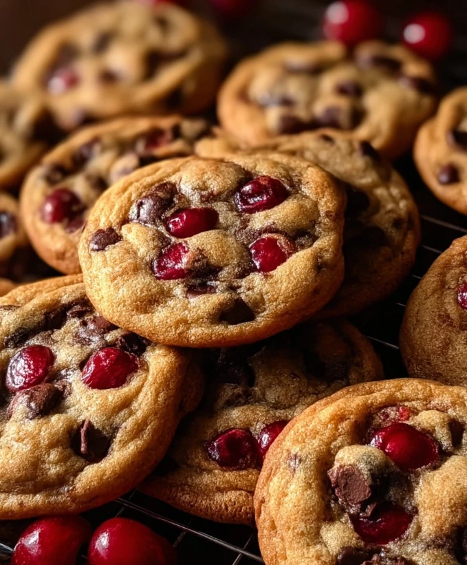 Maraschino Cherry Chocolate Chip Cookies with cherries and chocolate chips