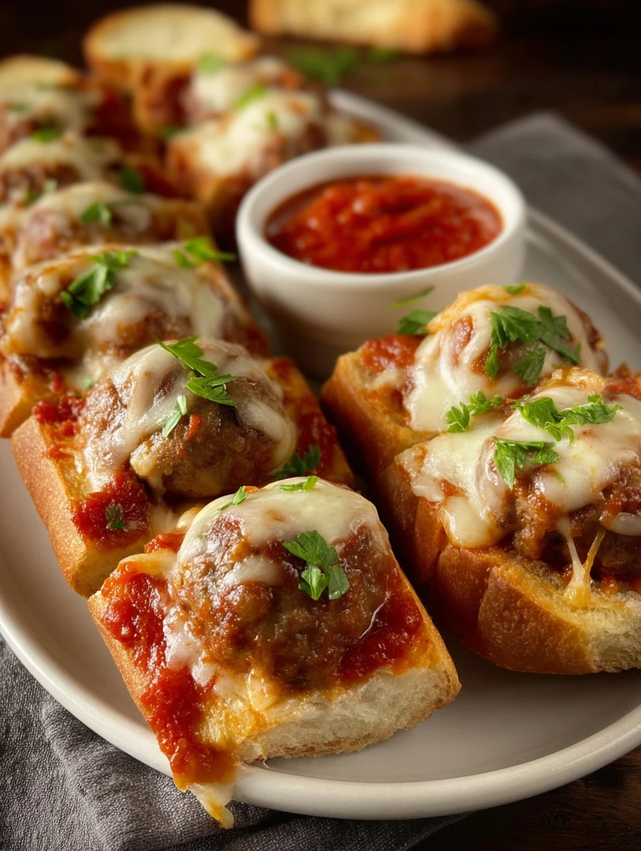 Meatball slider bites served on a platter