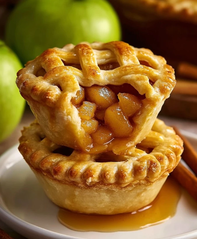 Mini apple pies baked to golden perfection