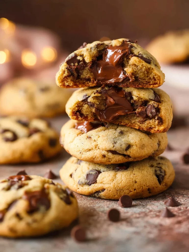Delicious Nutella stuffed cookies fresh from the oven.