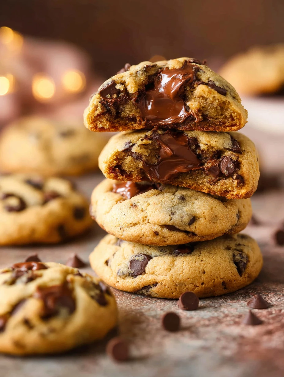 Delicious Nutella stuffed cookies fresh from the oven.