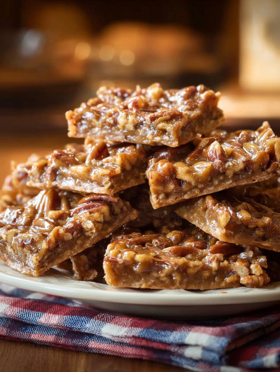 Delicious homemade Pecan Pie Bark dessert made with nuts and caramel.