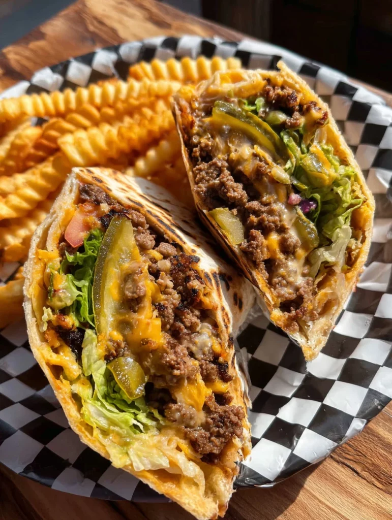 Delicious Smash Burger Crunch Wraps served on a plate