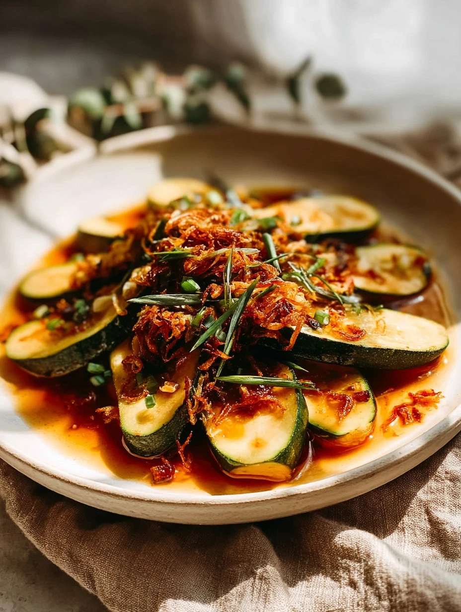 Spicy Asian Zucchini stir-fry with vibrant colors and enticing flavors