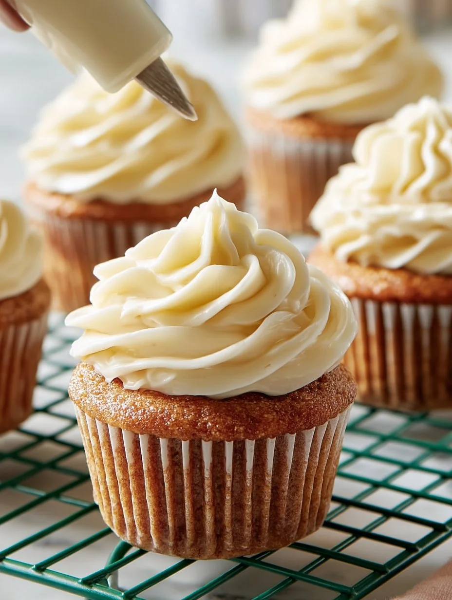 Delicious homemade cream cheese frosting on a cake