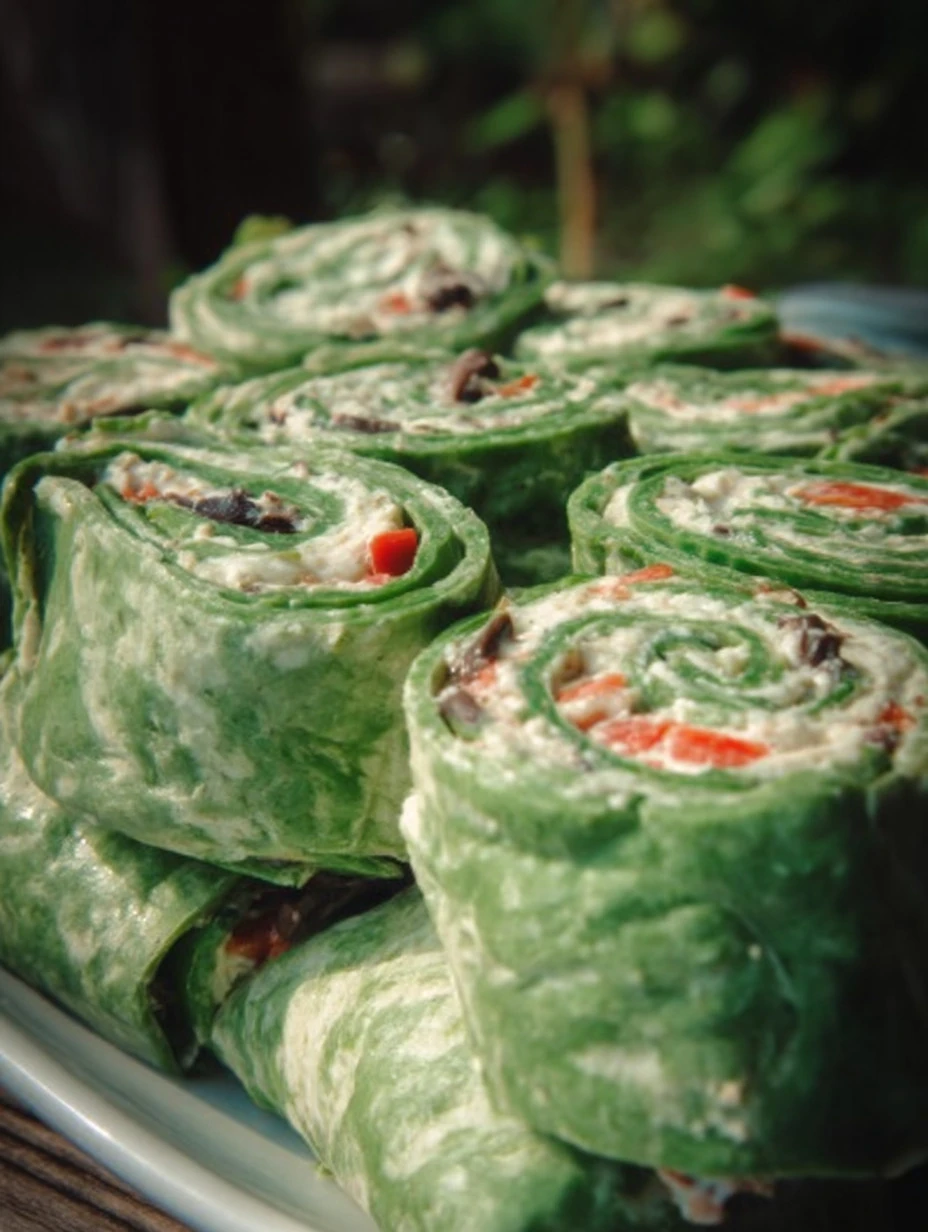 Delicious Veggie Cream Cheese Roll-Ups with colorful vegetables and creamy filling