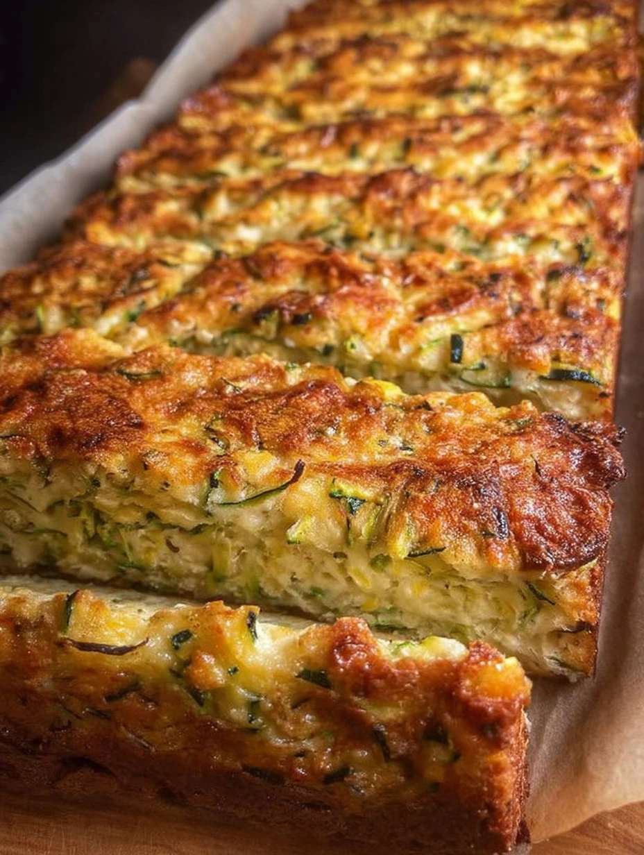 Deliciously cheesy zucchini bread fresh out of the oven