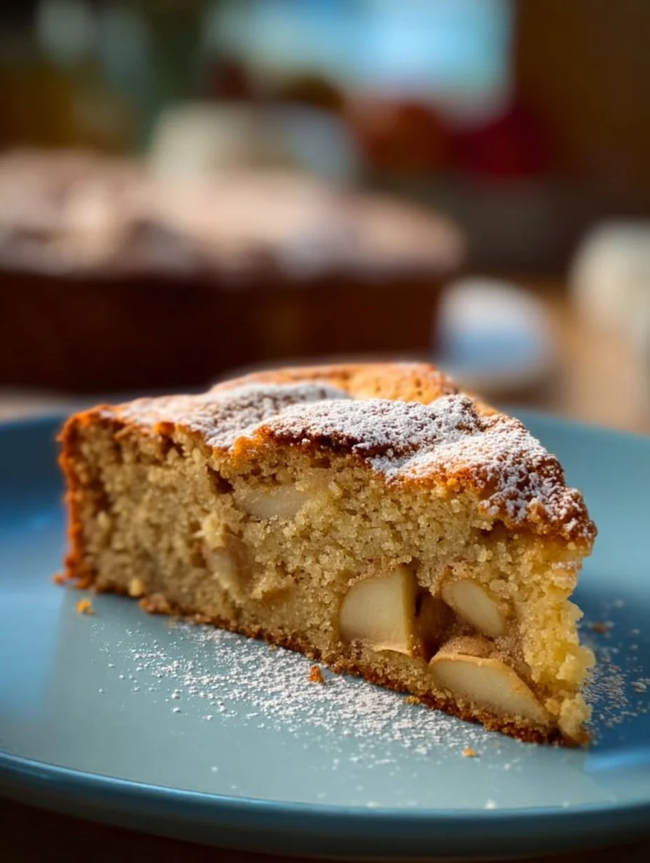 Almond Flour Apple Spice Cake with warm spices and apple slices
