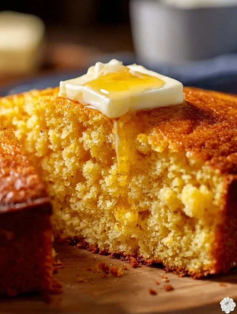 Amish sour cream cornbread baked to perfection with a fluffy texture