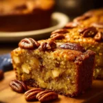 Sliced Banana Walnut Cake with apples, showcasing layers of flavor and texture