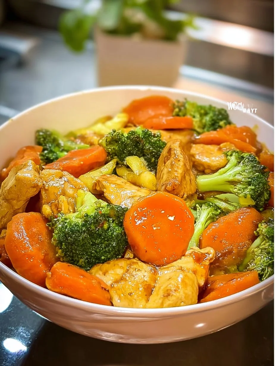 Broccoli and carrot scrambled eggs served on a plate
