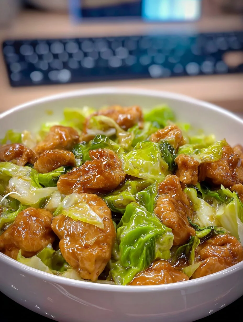 Chicken and Cabbage Stir-fry in a vibrant, healthy dish