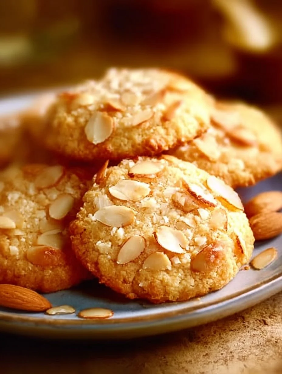 Delicious coconut almond cookies on a plate, perfect for a sweet snack.