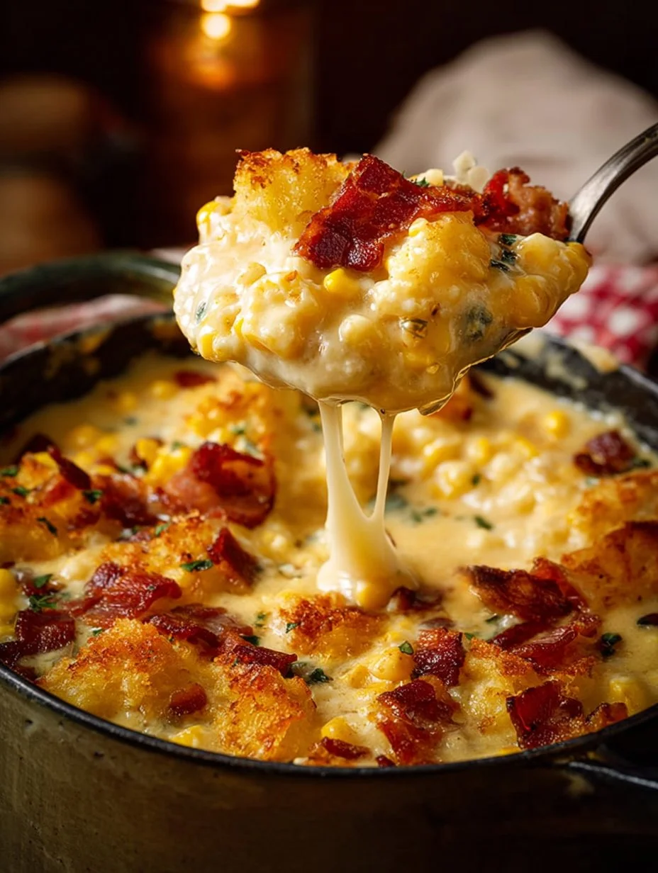 Bowl of creamy Corn Chowder garnished with fresh herbs