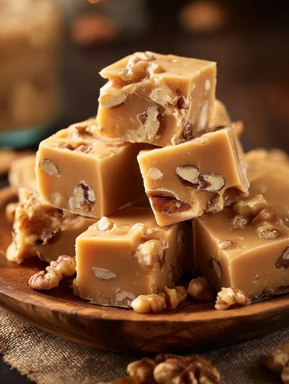 Creamy maple fudge dessert served on a plate