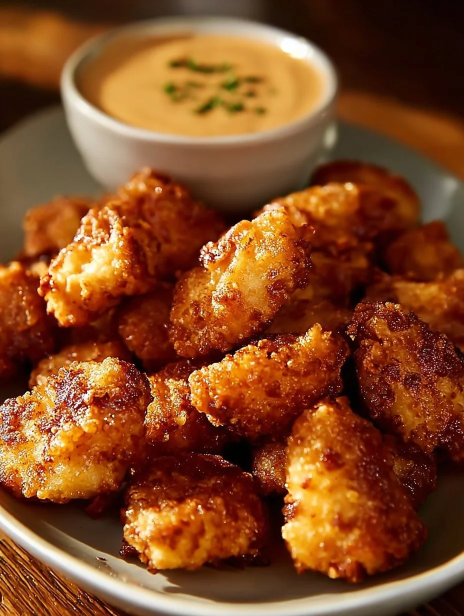 Plate of crispy Chick-fil-A style chicken nuggets for a tasty snack