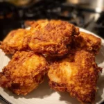 Plate of crispy fried chicken served with dipping sauce