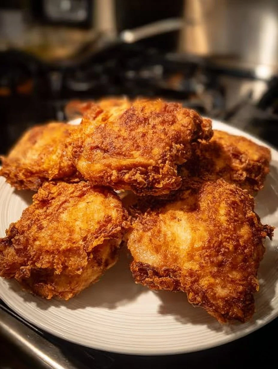 Plate of crispy fried chicken served with dipping sauce