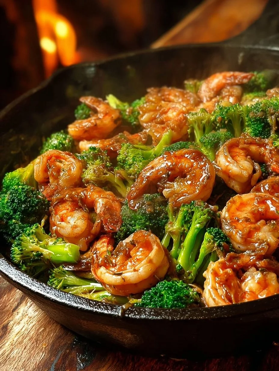 Sautéed garlic shrimp and broccoli served in a healthy dish