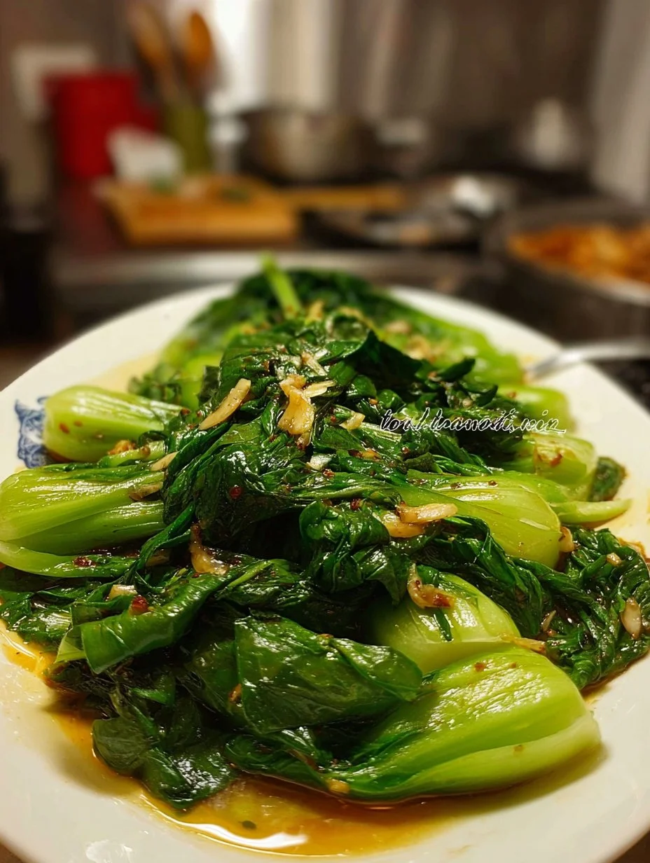 Fresh Garlic Stir-fried Lettuce served in a bowl