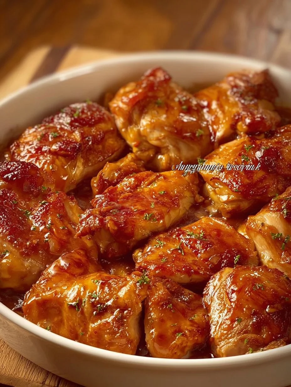 Plate of honey chicken garnished with sesame seeds and green onions