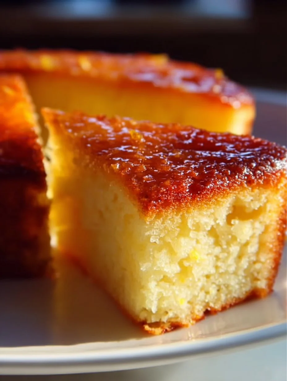 A slice of moist Lemon Yogurt Cake made without white flour, garnished with lemon zest.
