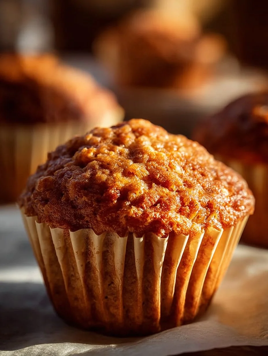 Freshly baked Morning Glory Muffins topped with nuts and fruits