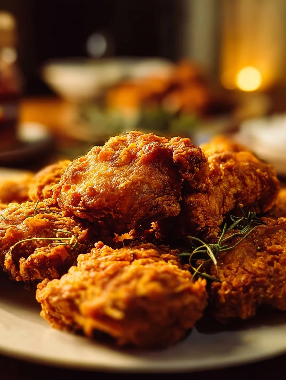 Crispy and golden oven fried chicken served on a plate