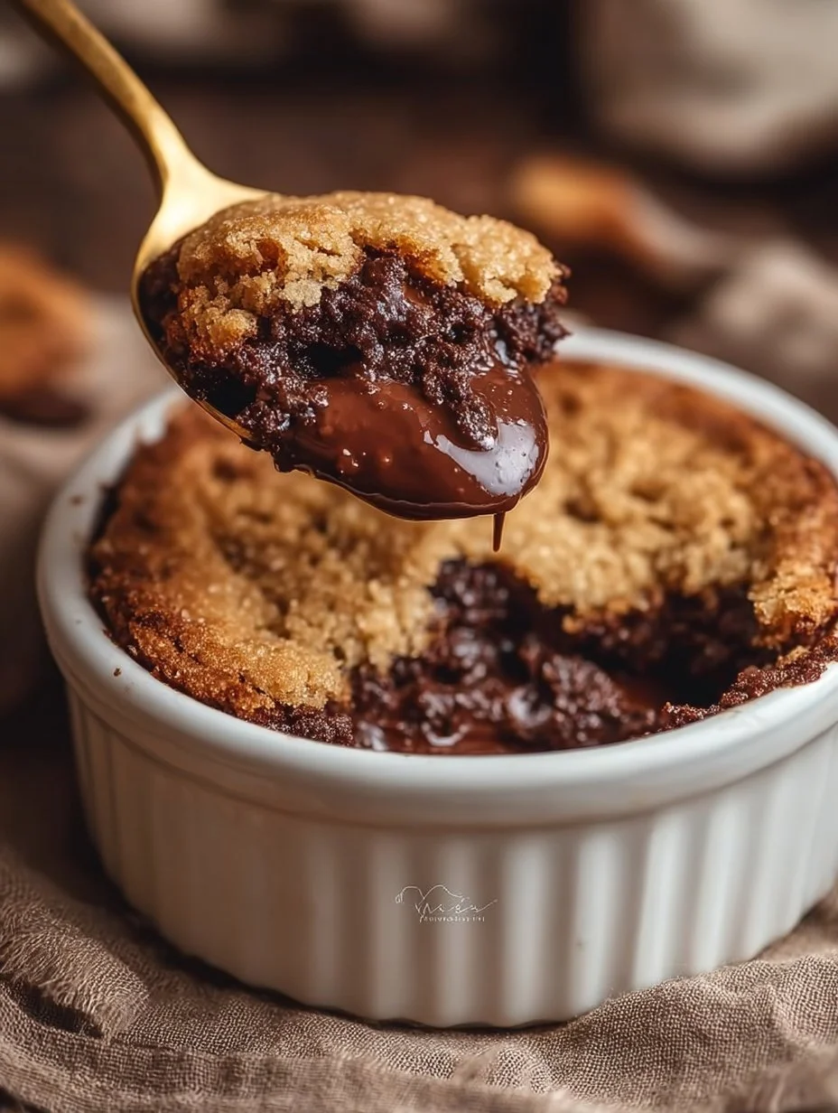 Delicious Southern chocolate cobbler served warm with ice cream